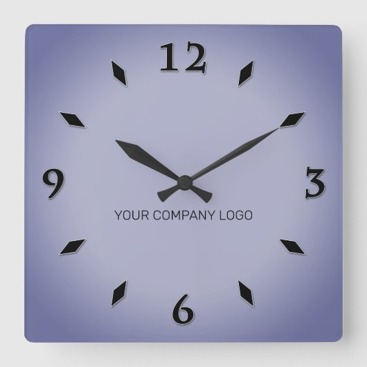 Horloge Carrée LOGO DE YOUR COMPANY, personalized,add your text (Recto)