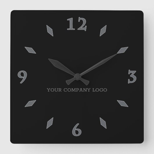 Horloge Carrée LOGO DE YOUR COMPANY, personalized,add your text (Recto)