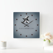 Horloge Carrée LOGO DE YOUR COMPANY, personalized,add your text (Maison)