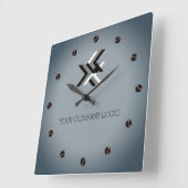 Horloge Carrée LOGO DE YOUR COMPANY, personalized,add your text (Angle)