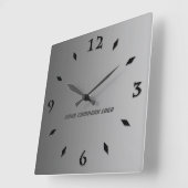 Horloge Carrée LOGO DE YOUR COMPANY, personalized,add your text (Angle)
