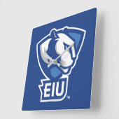 Horloge Carrée Logo Eastern Illinois University Panthers (Angle)