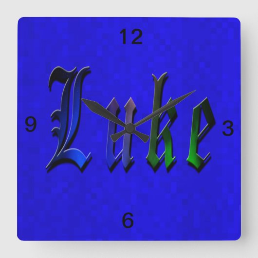 Horloge Carrée Logo Luke Name, (Recto)