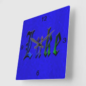 Horloge Carrée Logo Luke Name, (Angle)