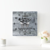 Horloge Carrée Logo noir du pub McAnally (Maison)