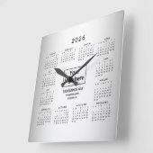 Horloge Carrée Logo personnalisé Blurred Grey Arrière - plan Cale (Angle)