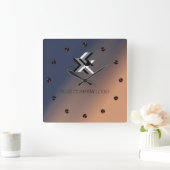 Horloge Carrée LOGO YOUR COMPANY, personalized, add your text lar (Maison)