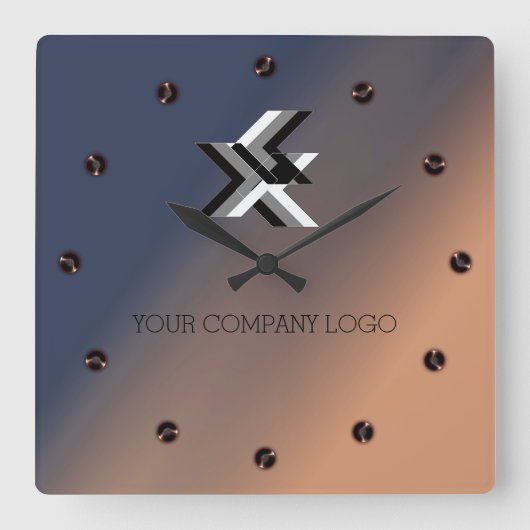 Horloge Carrée LOGO YOUR COMPANY, personalized, add your text lar (Recto)