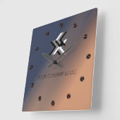 Horloge Carrée LOGO YOUR COMPANY, personalized, add your text lar (Angle)