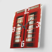 Horloge Carrée LONDRES ANGLETERRE TÉLÉPHONE BOOTH clock (Angle)