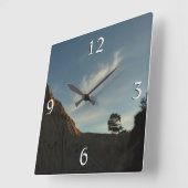 Horloge Carrée Lone Torrey Pine Californie Sunset Paysage (Angle)