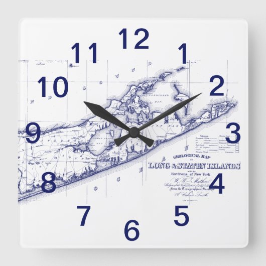 Horloge Carrée Long Island The Hamptons Carte VC (Recto)