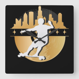 Horloge Carrée Longboard Downhill, Urban & Lifestyle