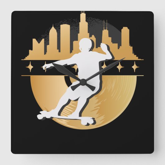 Horloge Carrée Longboard Downhill, Urban & Lifestyle (Recto)