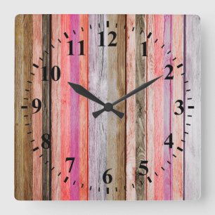 Horloge Carrée Look de Vintage Colors