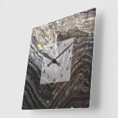 Horloge Carrée Look en pierre naturelle moderne (Angle)