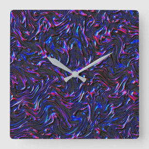 Horloge Carrée Looking like blue and pink texturel of wall