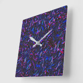 Horloge Carrée Looking like blue and pink texturel of wall (Angle)