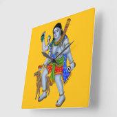Horloge Carrée Lord Bhairava Wall Clock (Angle)