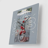 Horloge Carrée Lost red petals (Angle)