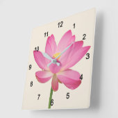 Horloge Carrée Lotus (Angle)