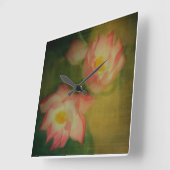 Horloge Carrée Lotus (Angle)