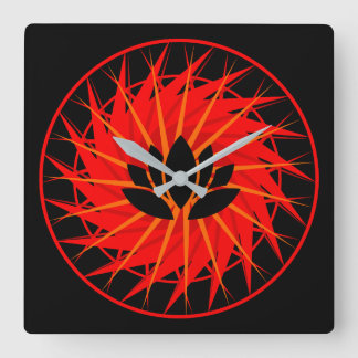 Horloge Carrée Lotus Red Graphic