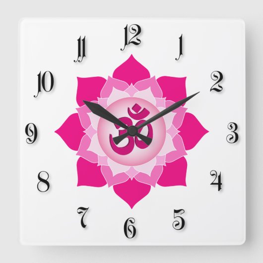 Horloge Carrée Lotus rose (Recto)