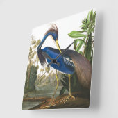 Horloge Carrée Louisiana Heron par John James Audubon (Angle)