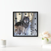 Horloge Carrée Loup (Maison)