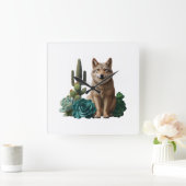 Horloge Carrée Loup4 : (Maison)