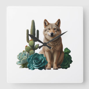 Horloge Carrée Loup4 :