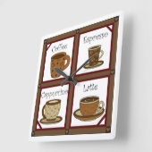 Horloge Carrée Louveur de café (Angle)