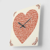 HORLOGE CARRÉE LOVE (Angle)