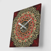Horloge Carrée Love Black Decorative Islam Blessing Red Gold (Angle)