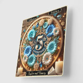 Horloge Carrée Love Blossoms : Elégante Conception du Cinquième A (Angle)