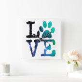 Horloge Carrée LOVE Dog (Maison)
