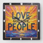Horloge Carrée Love God, Love People Artwork (Recto)