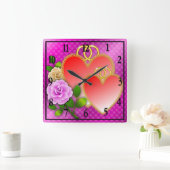 Horloge Carrée Love Heart Shapes-20362 (Maison)