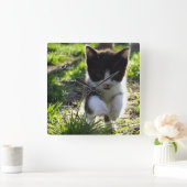Horloge Carrée Love Is A Kitten Wall Clock (Maison)