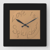 Horloge Carrée "Love is Splendour" Gold Relief >Wall Clocks (Recto)