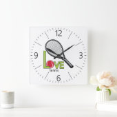 Horloge Carrée Love tennis (Maison)