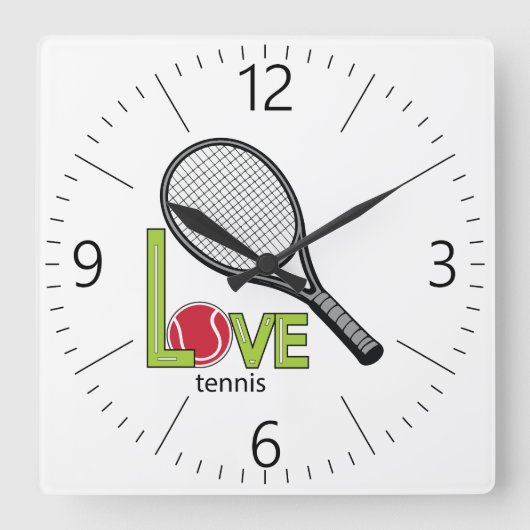 Horloge Carrée Love tennis (Recto)