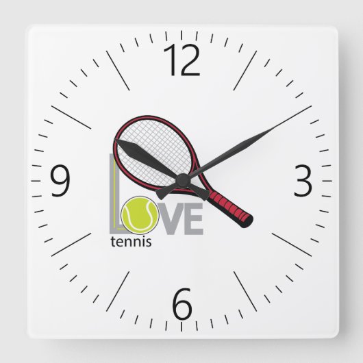 Horloge Carrée Love tennis (Recto)