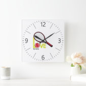 Horloge Carrée Love tennis (Maison)