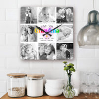 Love You Grandma Colorful Modern 8 Photo Collage