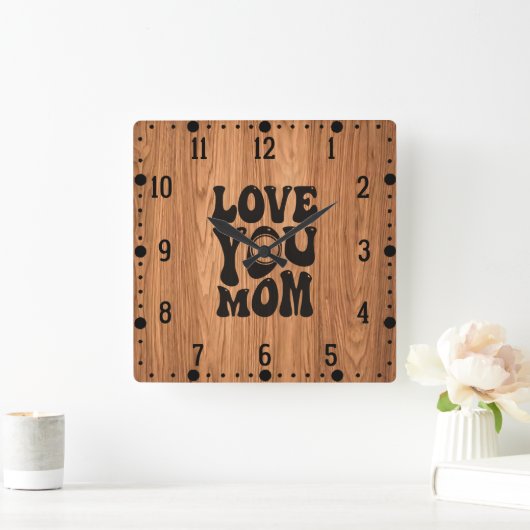Horloge Carrée Love You Mother's Day Design-51727 (Maison)