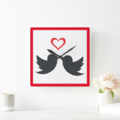 HORLOGE CARRÉE LOVEBIRDS (Maison)