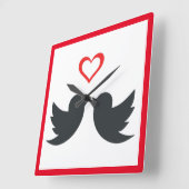 HORLOGE CARRÉE LOVEBIRDS (Angle)