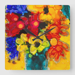 Horloge Carrée Lovitude Carré Mur Clock "Esprit rempli"